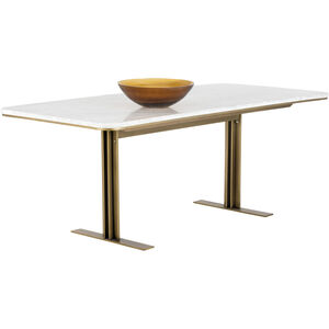 Ambrosia 79 X 35 inch White / Antique Brass Dining Table